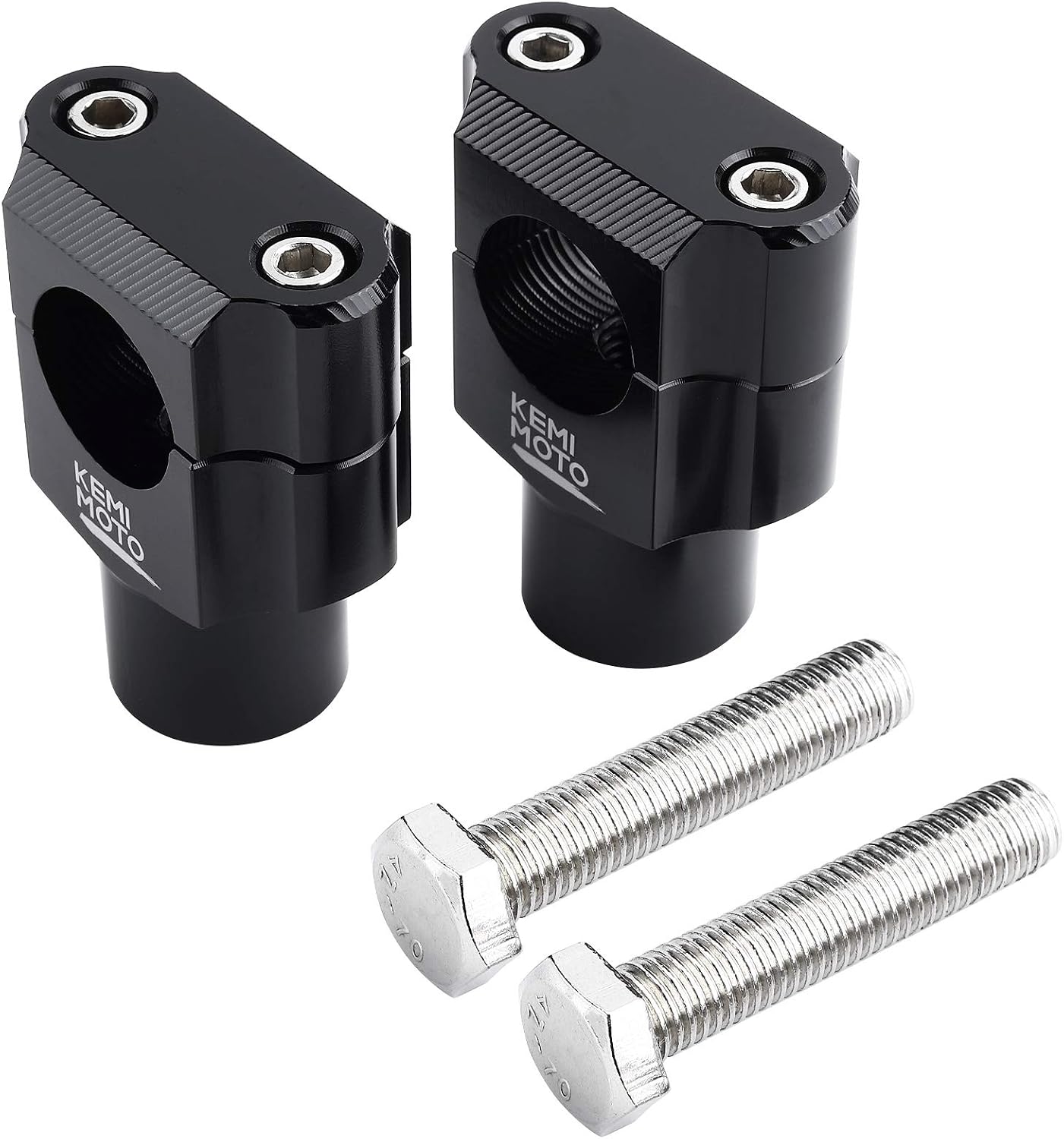 KEMIMOTO 1 Inch Motorcycle Handlebar Risers, Aluminum Alloy Motorcycle Risers, Compatible with Sportster Softail Dyna V-star Shadow, Universal Motorcycle Accessories, Black